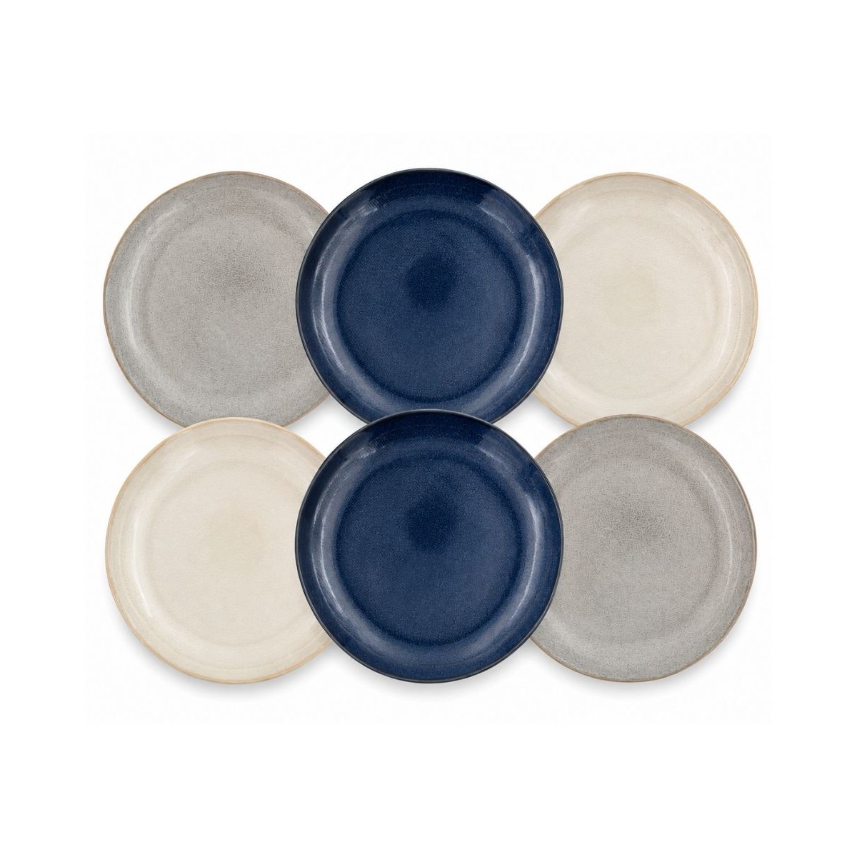 Lot de 6 grandes assiettes, OIA