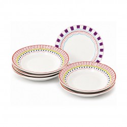 Lot de 6 assiettes creuses, RELAX SUNSET