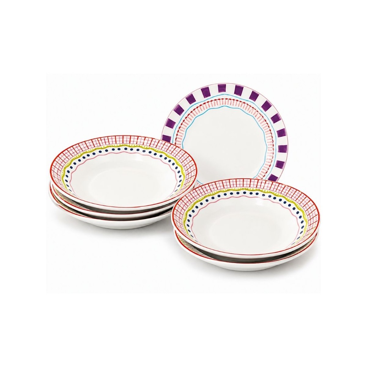 Lot de 6 assiettes creuses, RELAX SUNSET