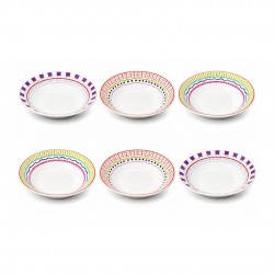 Lot de 6 assiettes creuses, RELAX SUNSET