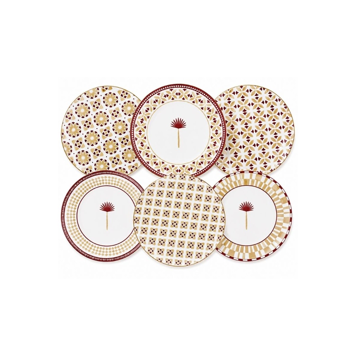 Lot de 6 petites assiettes, SABELA