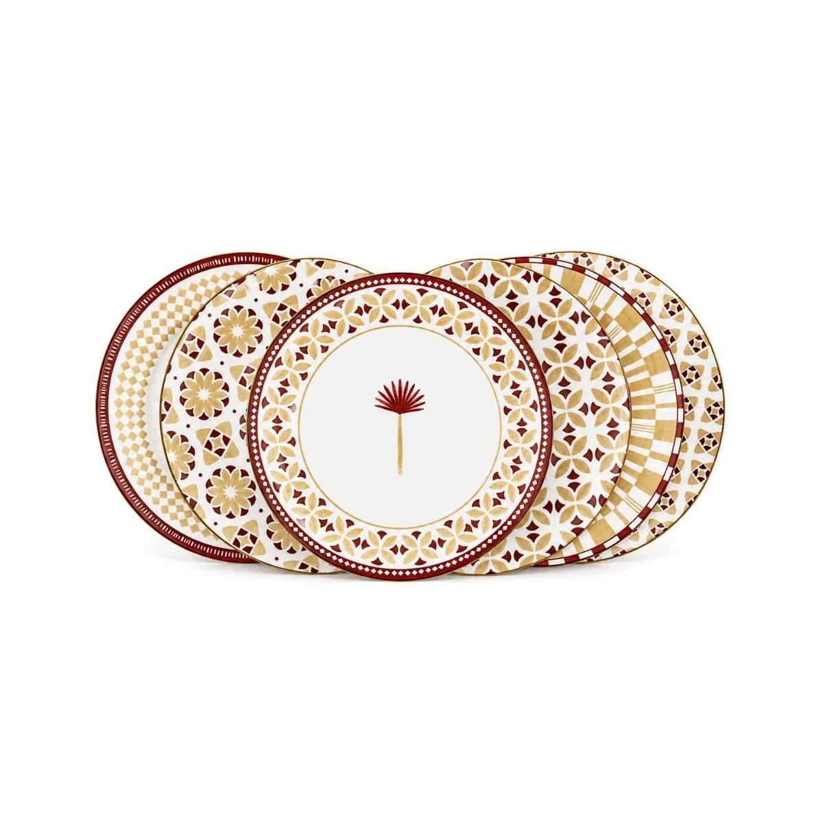 Lot de 6 grandes assiettes, SABELA