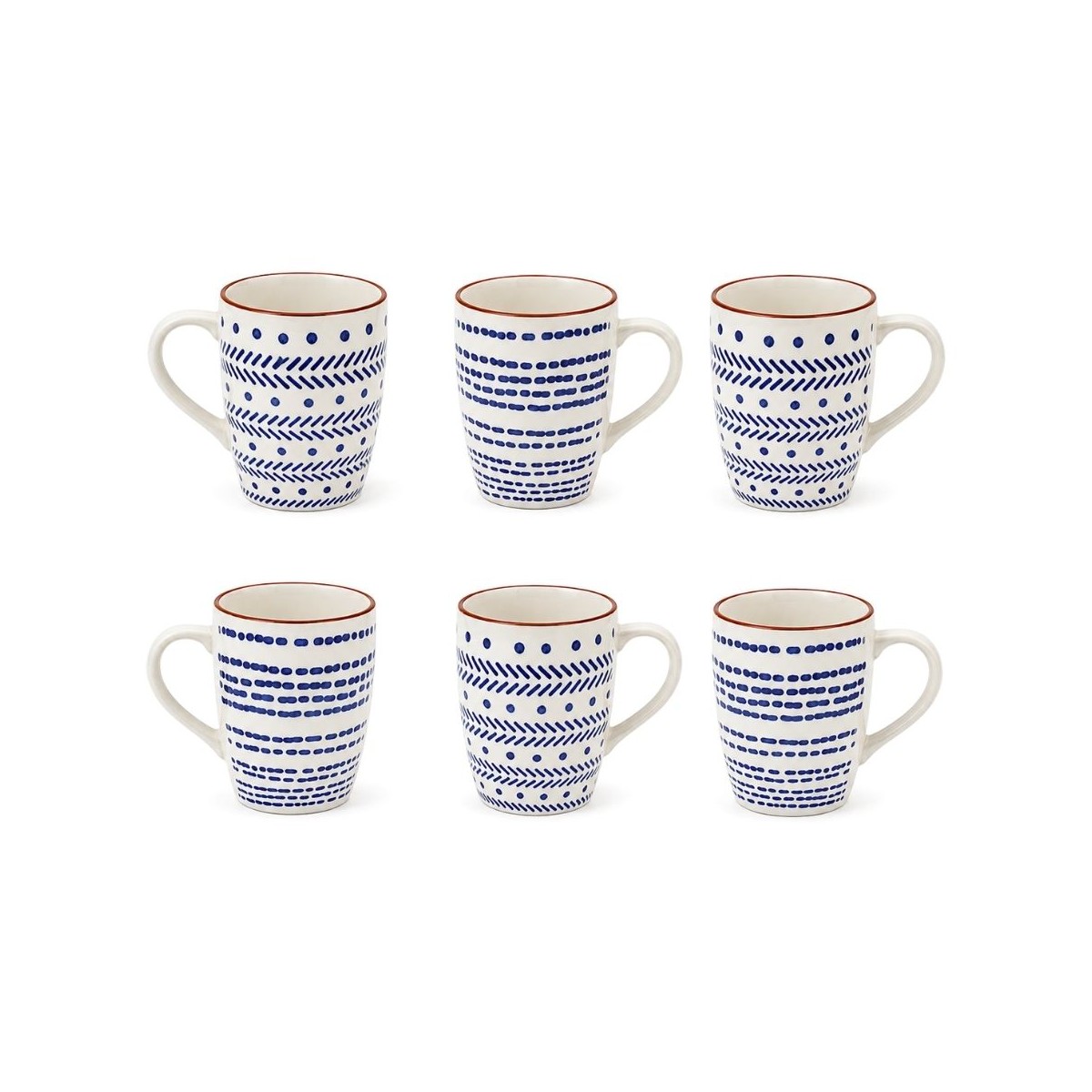 Lot de 6 mugs, SANTORIN