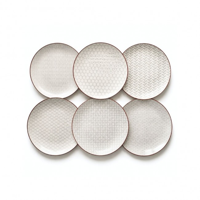 Lot de 6 petites assiettes à dessert, SLOW