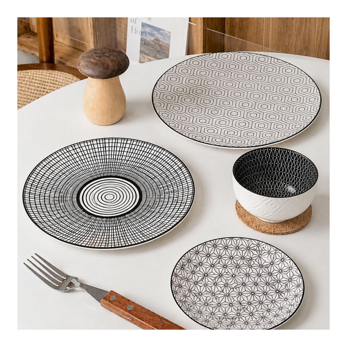 Lot de 6 assiettes à dessert, KOMAE