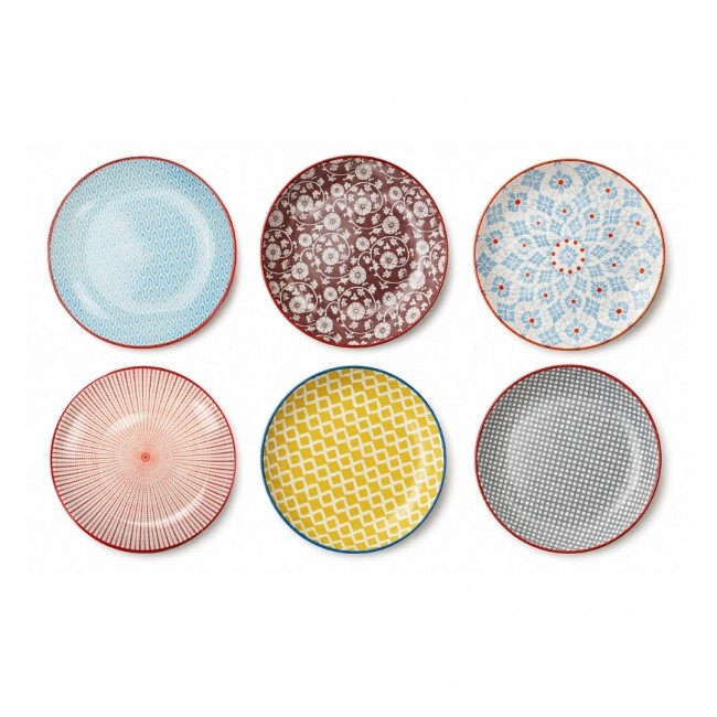 Lot de 6 assiettes à dessert design 1, SABAE