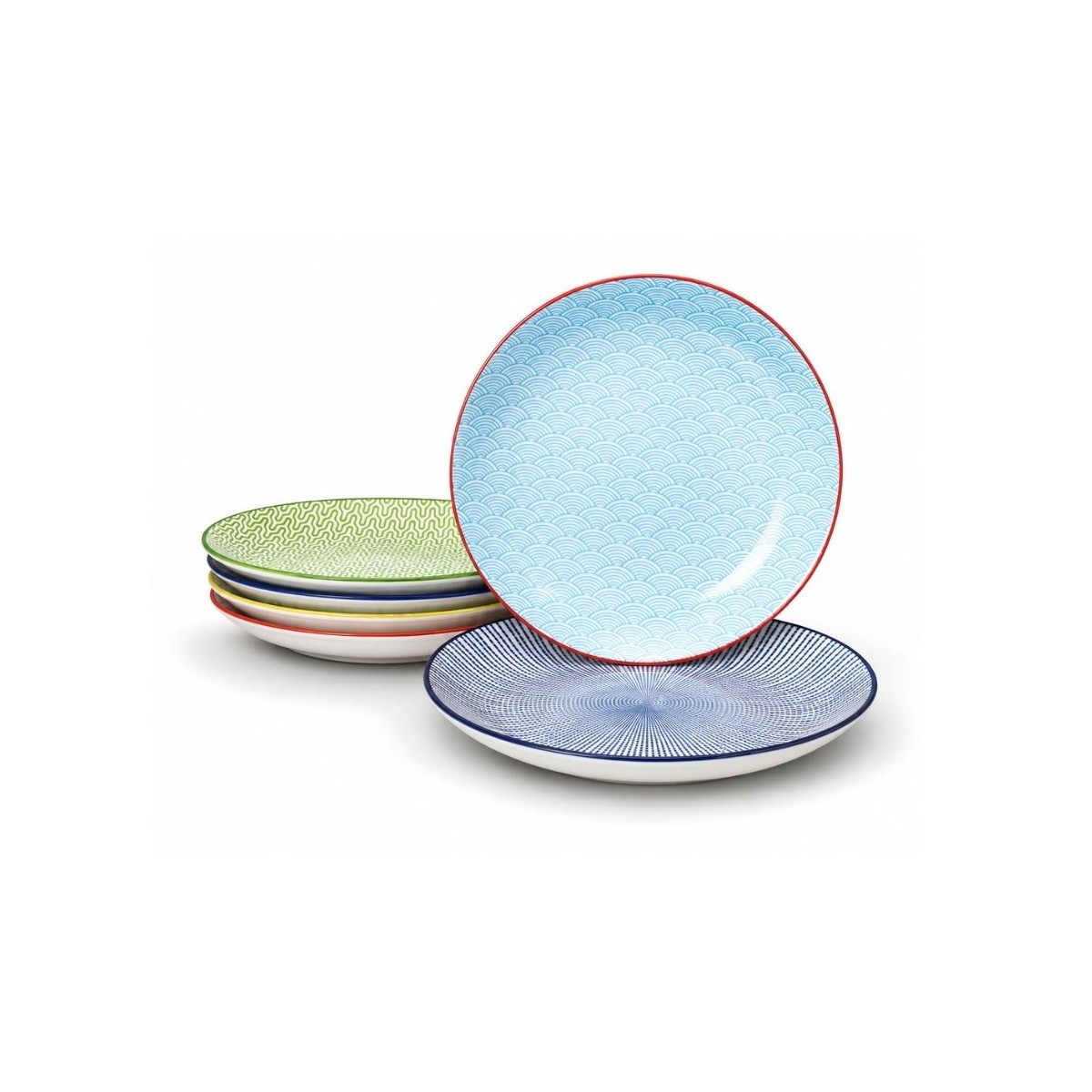Lot de 6 assiettes à dessert design 3, SABAE