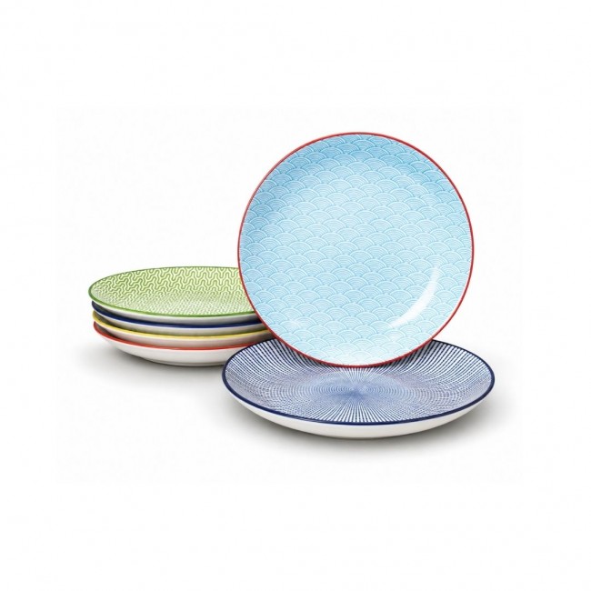 Lot de 6 assiettes à dessert design 3, SABAE