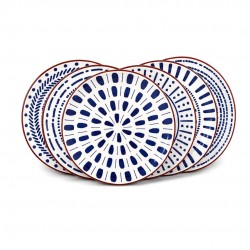 Lot de 6 grandes assiettes, SANTORIN