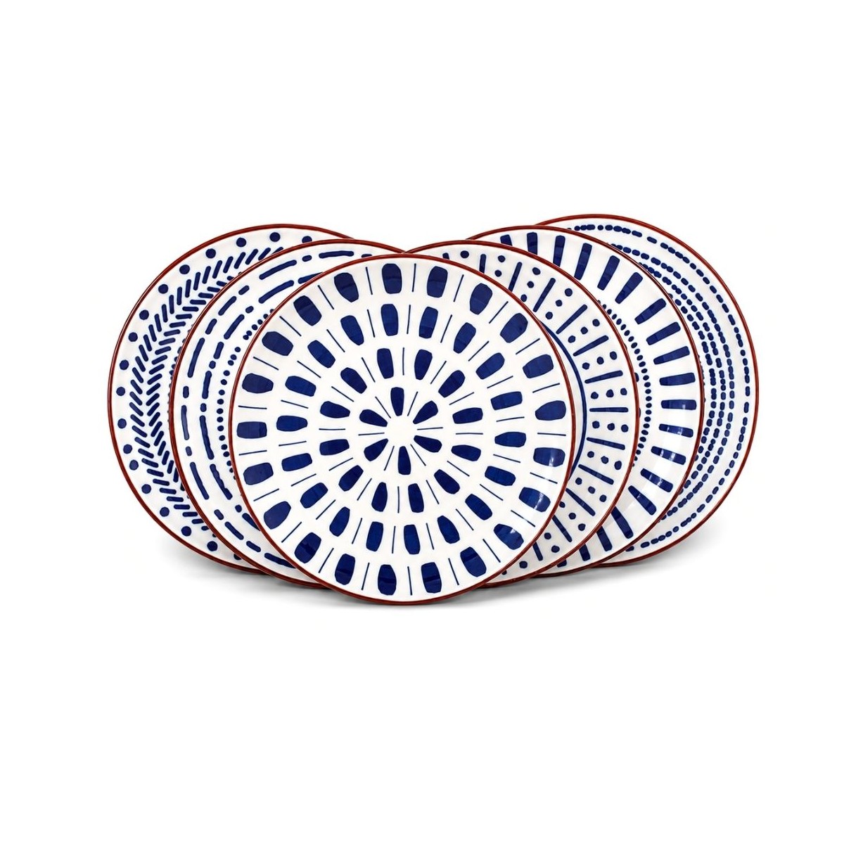 Lot de 6 grandes assiettes, SANTORIN