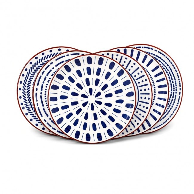 Lot de 6 grandes assiettes, SANTORIN