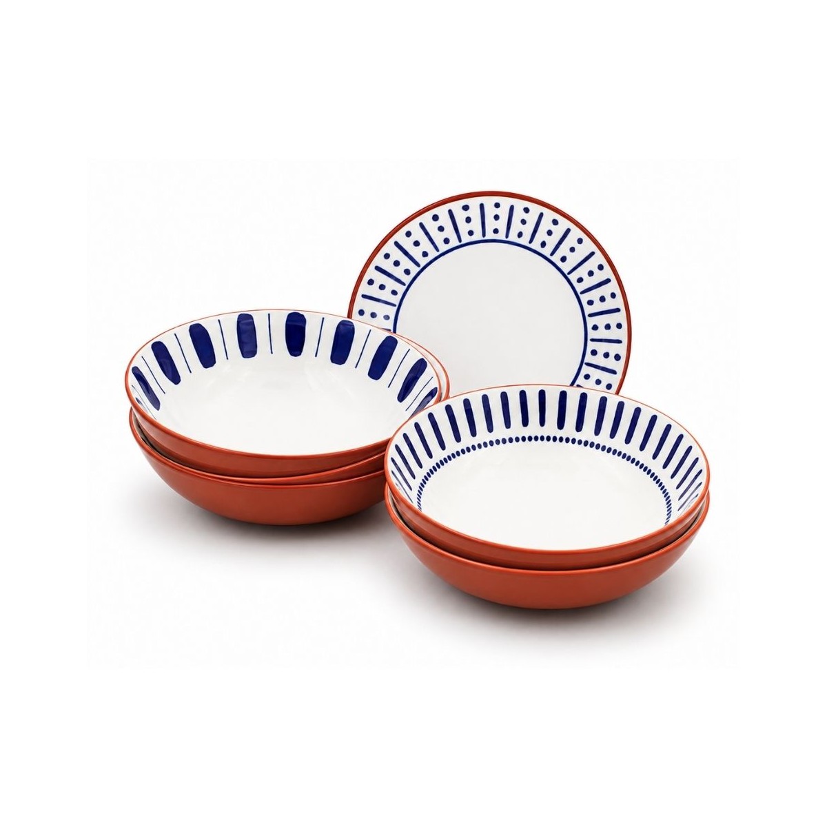 Lot de 6 assiettes creuses, SANTORIN