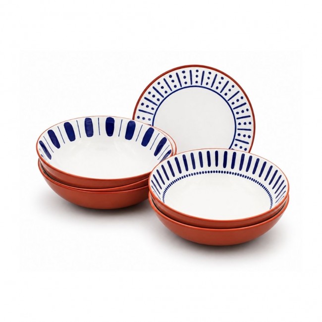 Lot de 6 assiettes creuses, SANTORIN