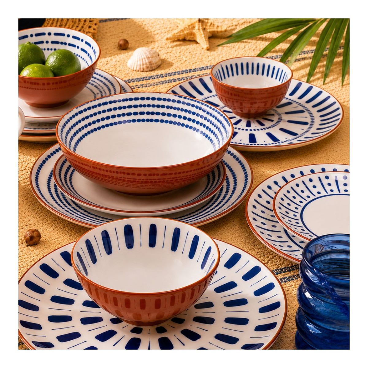 Lot de 6 assiettes creuses, SANTORIN