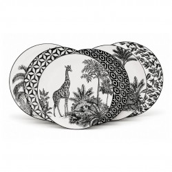 Lot de 6 grandes assiettes, SAVANA