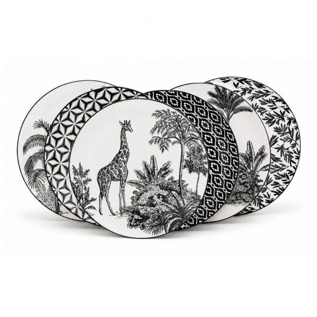 Lot de 6 grandes assiettes, SAVANA