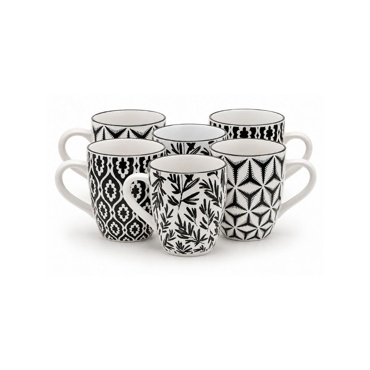 Lot de 6 mugs, SAVANA