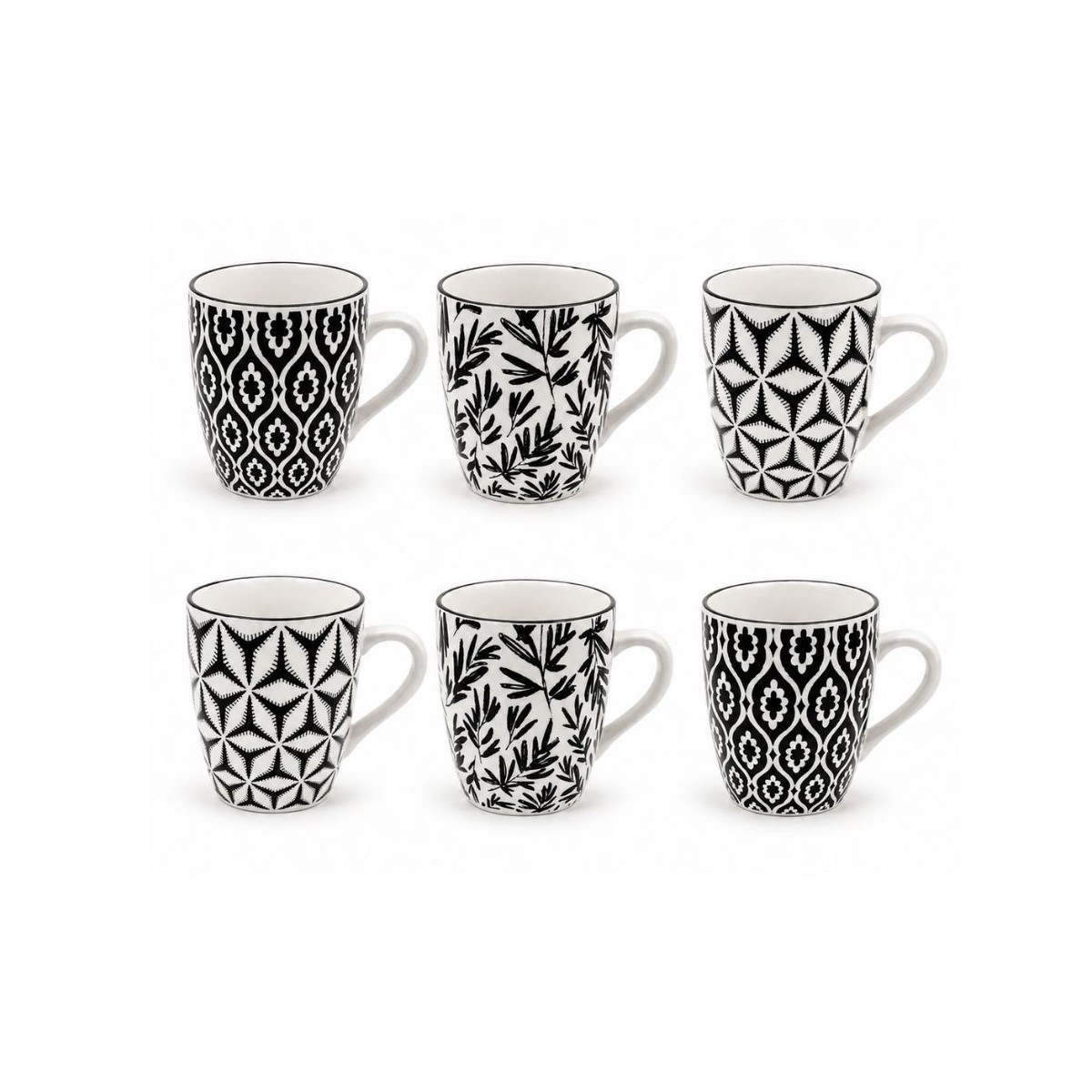 Lot de 6 mugs, SAVANA