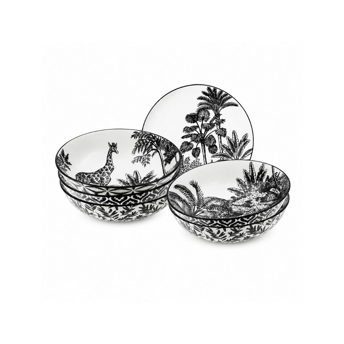 Lot de 6 assiettes creuses, SAVANA