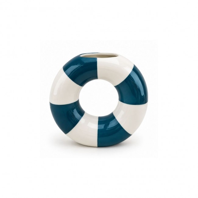 Vase en forme de bouée bleue, Studio Rosalie