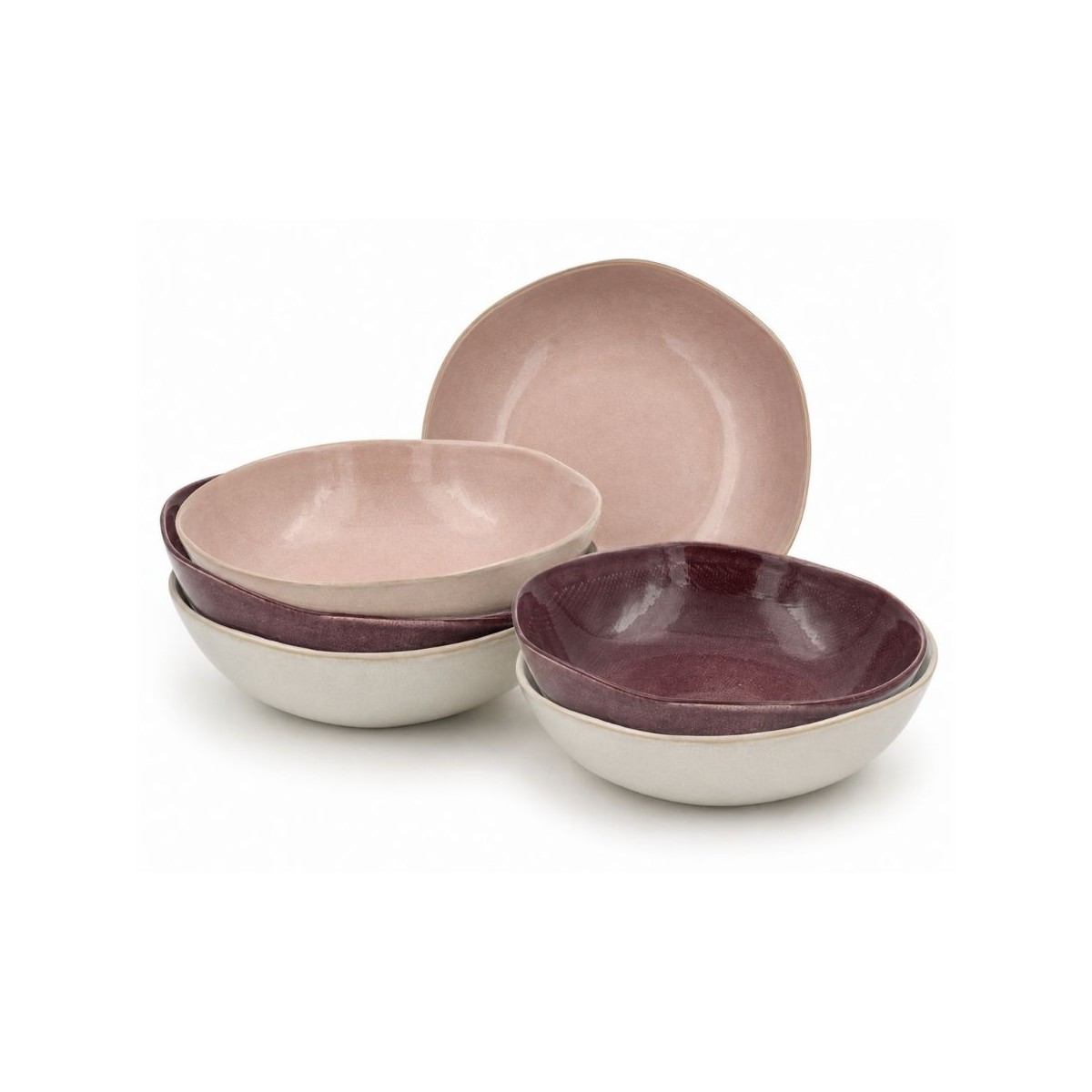 Lot de 6 assiettes creuses, TERRA