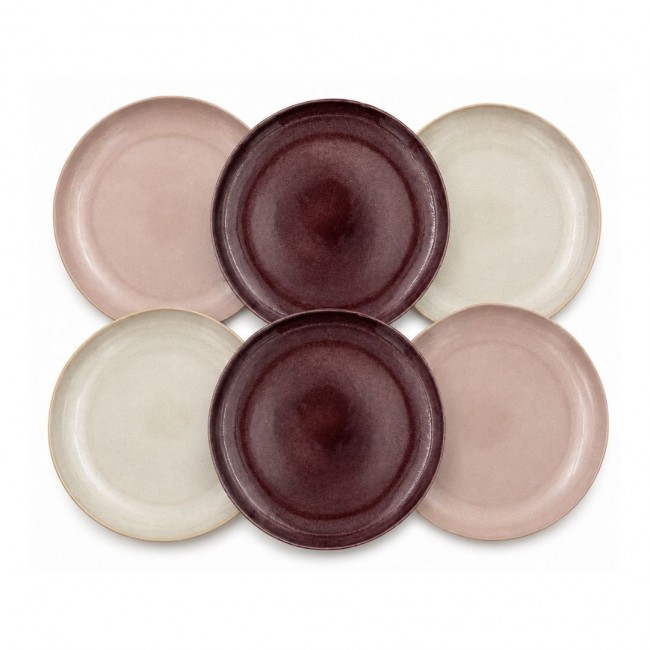 Lot de 6 grandes assiettes, TERRA