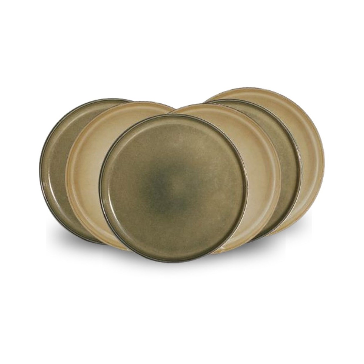 Lot de 6 grandes assiettes, TERRALHA