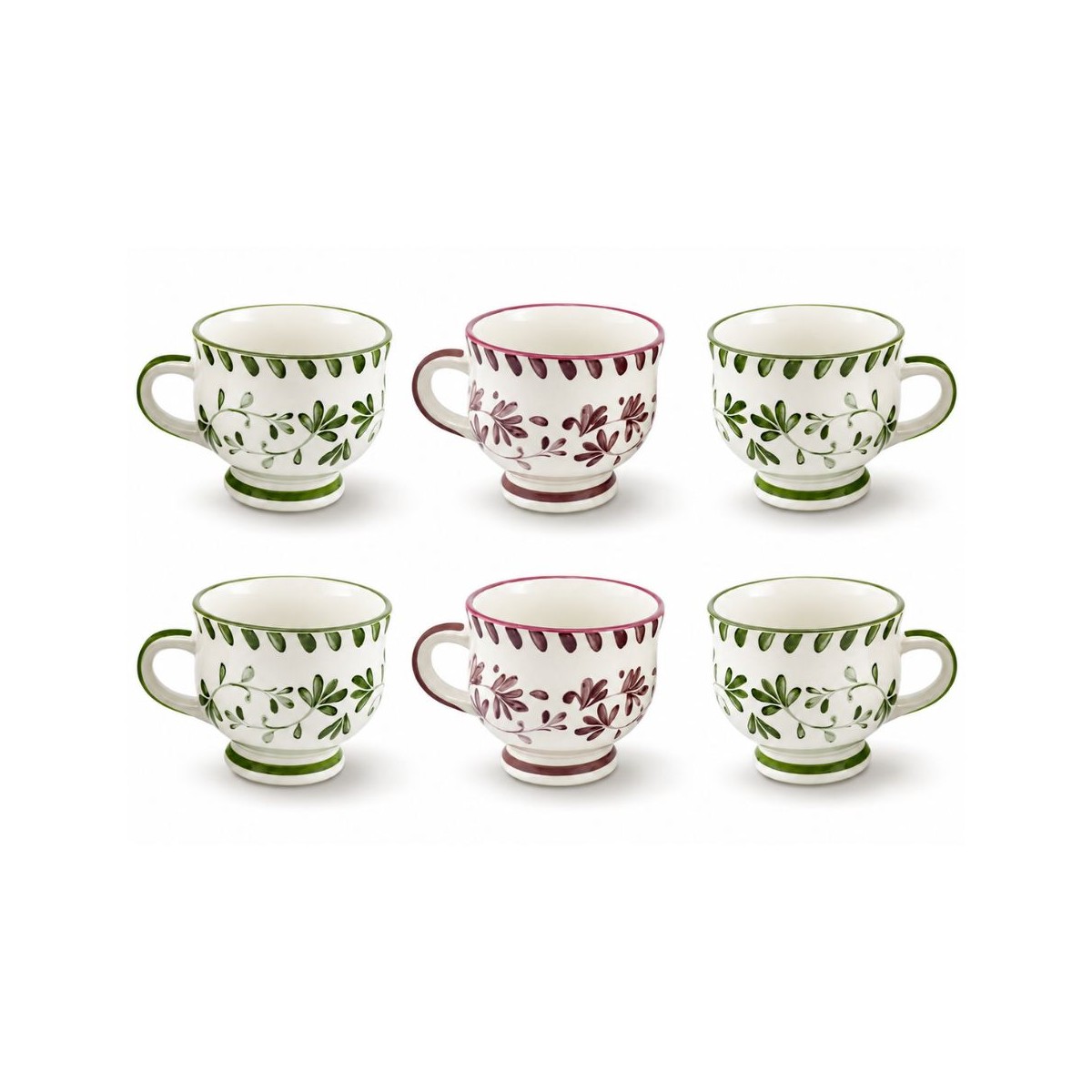Lot de 6 mugs à pieds, TRATTORIA