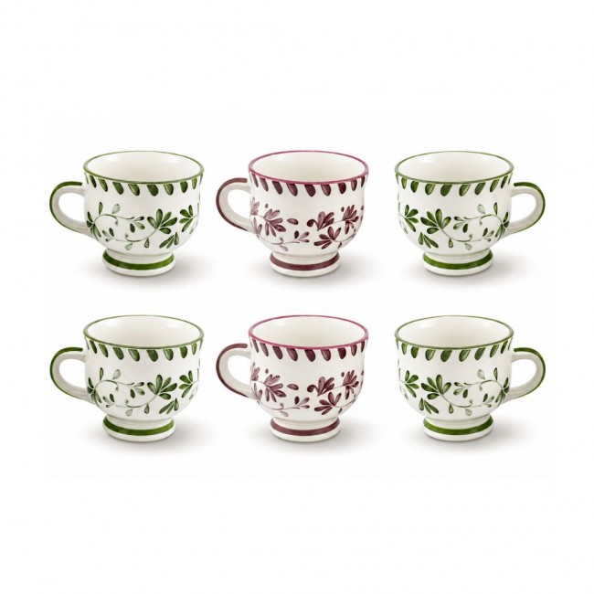 Lot de 6 mugs à pieds, TRATTORIA