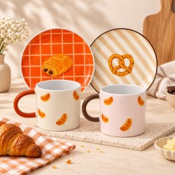 Set Brunch, assiettes et mugs Bretzel