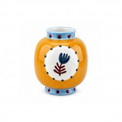 Vase ovale orange en dolomite, Roséa