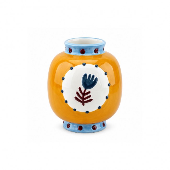 Vase ovale orange en dolomite, Roséa