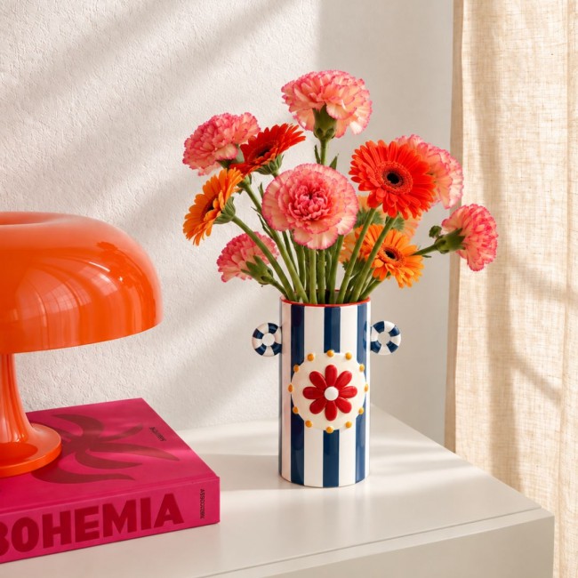 Vase à rayures bleues avec anses, Roséa