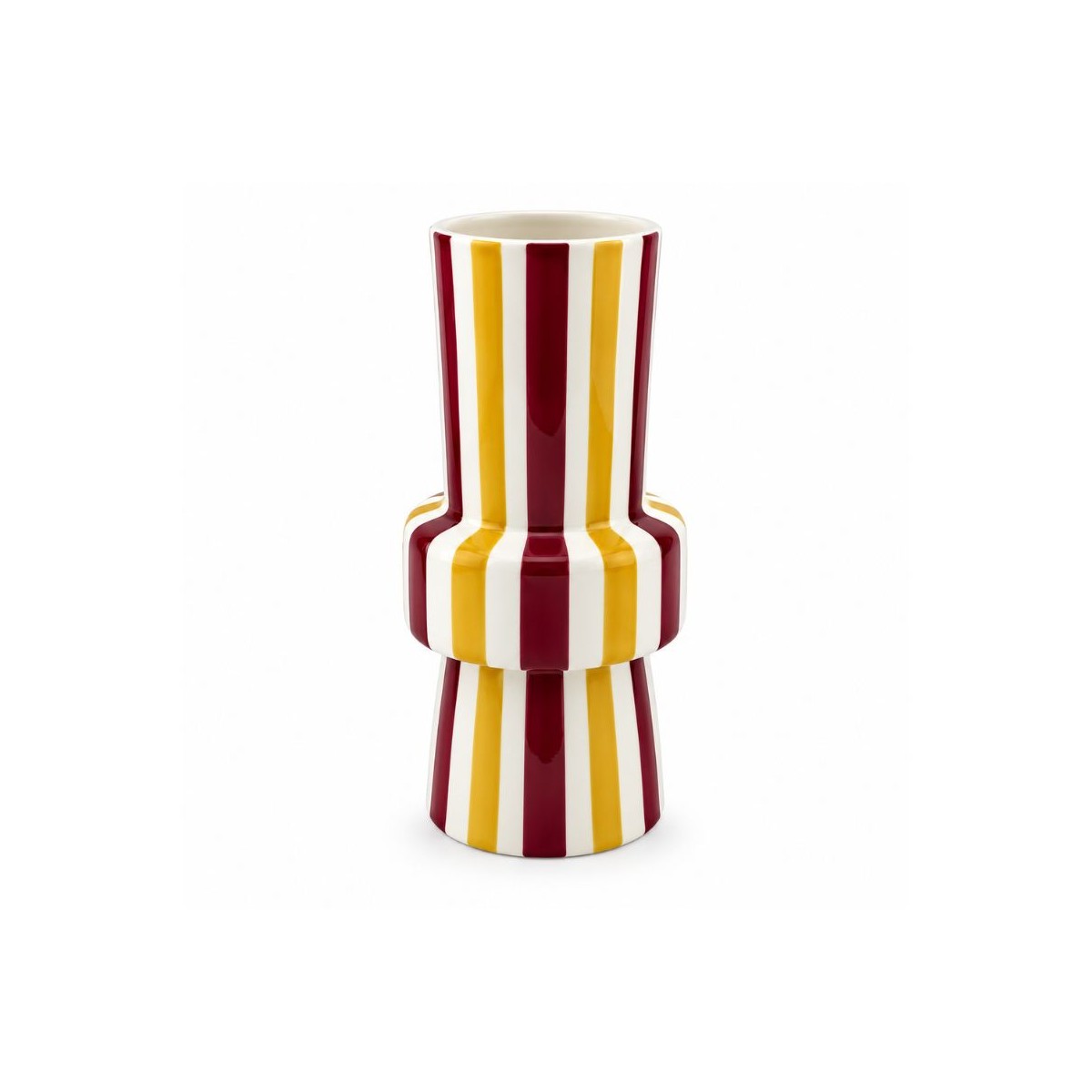 Vase moutarde totem à rayures, Roséa