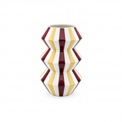Vase zigzag bordeaux à rayures, Roséa