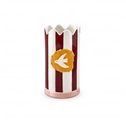 Vase bordeaux hirondelle peint à la main, Roséa