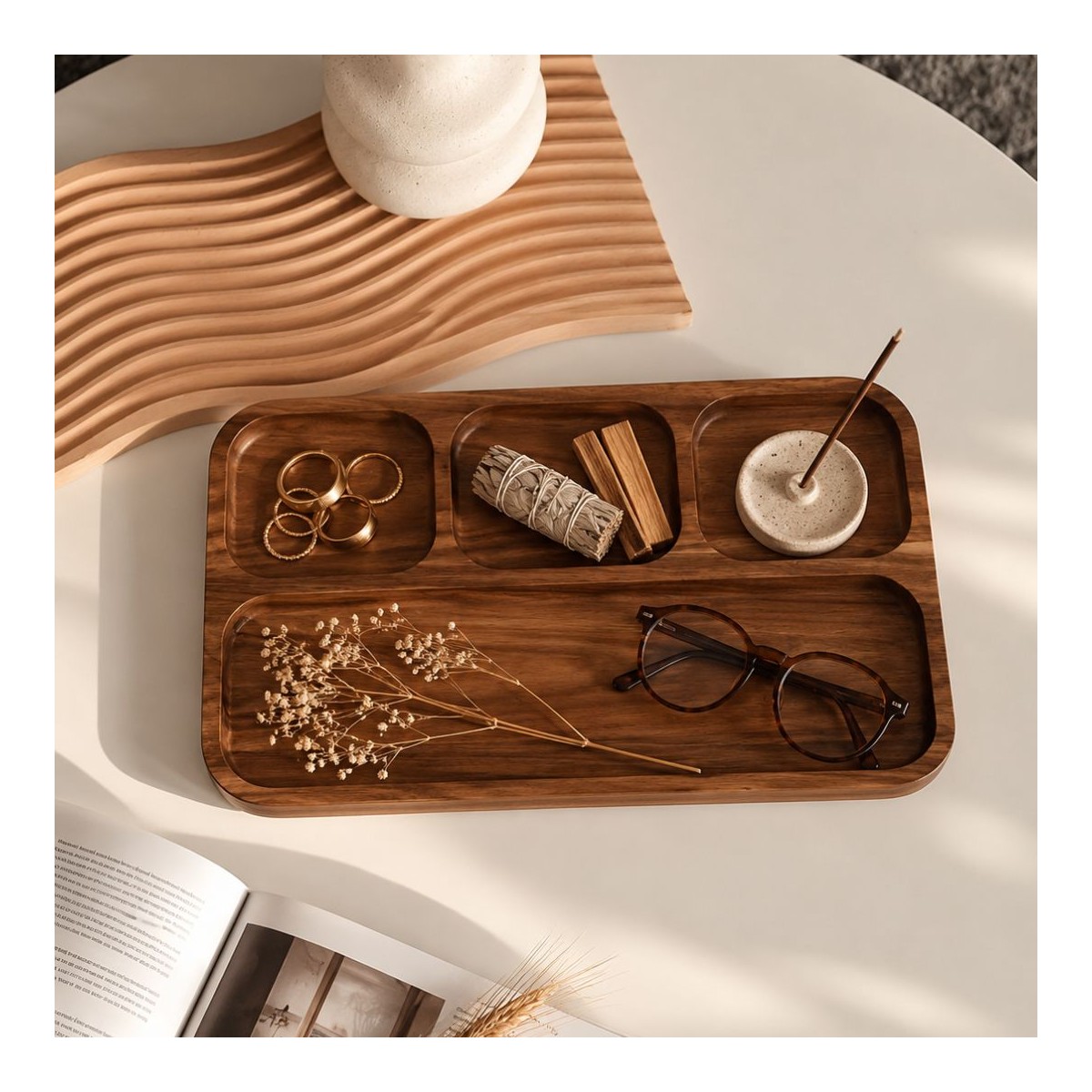 Plateau de service en bois d'acacia, Atelier Bois