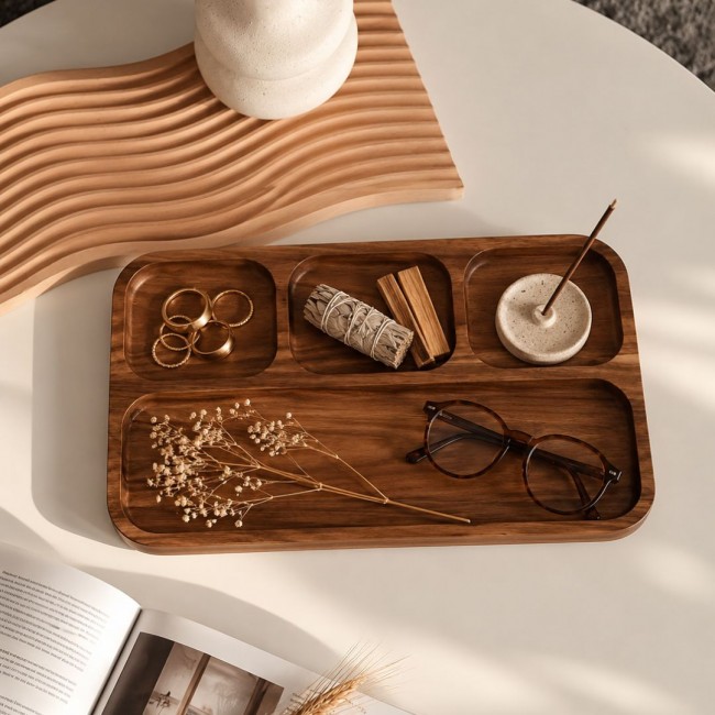 Plateau de service en bois d'acacia, Atelier Bois