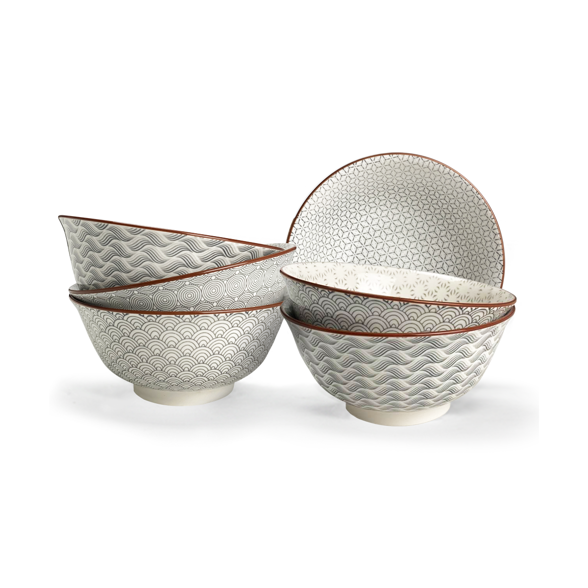 EC-SLO6BOL18 Lot de 6 grands bols, SLOW