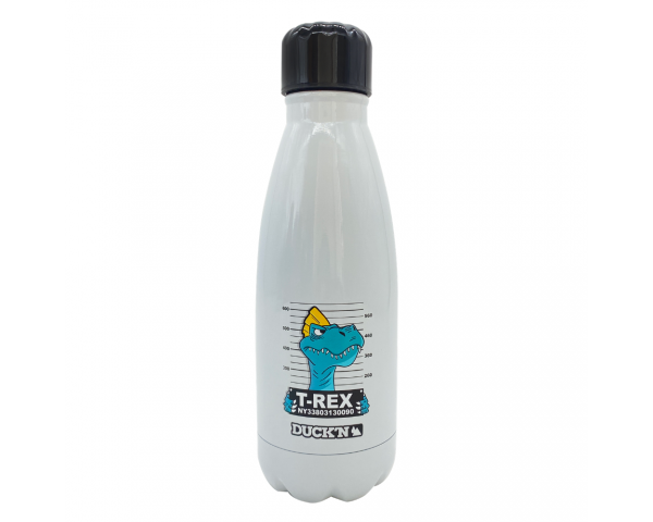 ECBOUT350RE-3 Bouteille Isotherme T-Rex finition brillante 350ML, Duck'n ECBOUT350RE-3 Bouteille Isotherme T-Rex finition brillante 350ML, Duck'n