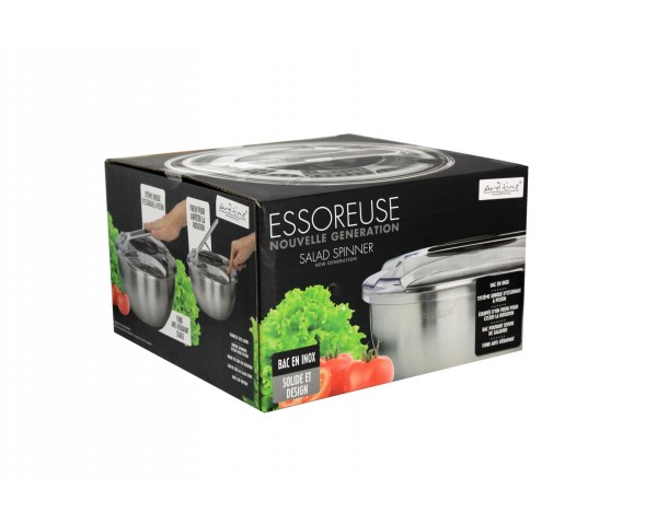 SS-ESSOINOX-NO Essoreuse à salade à piston avec saladier SS-ESSOINOX-NO Essoreuse à salade à piston avec saladier