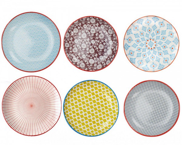 EC-6SABAS1-1 Lot de 6 assiettes à dessert design 1, SABAE EC-6SABAS1-1 Lot de 6 assiettes à dessert design 1, SABAE