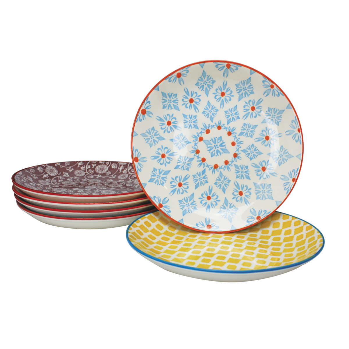 EC-6SABAS1-1 Lot de 6 assiettes à dessert design 1, SABAE