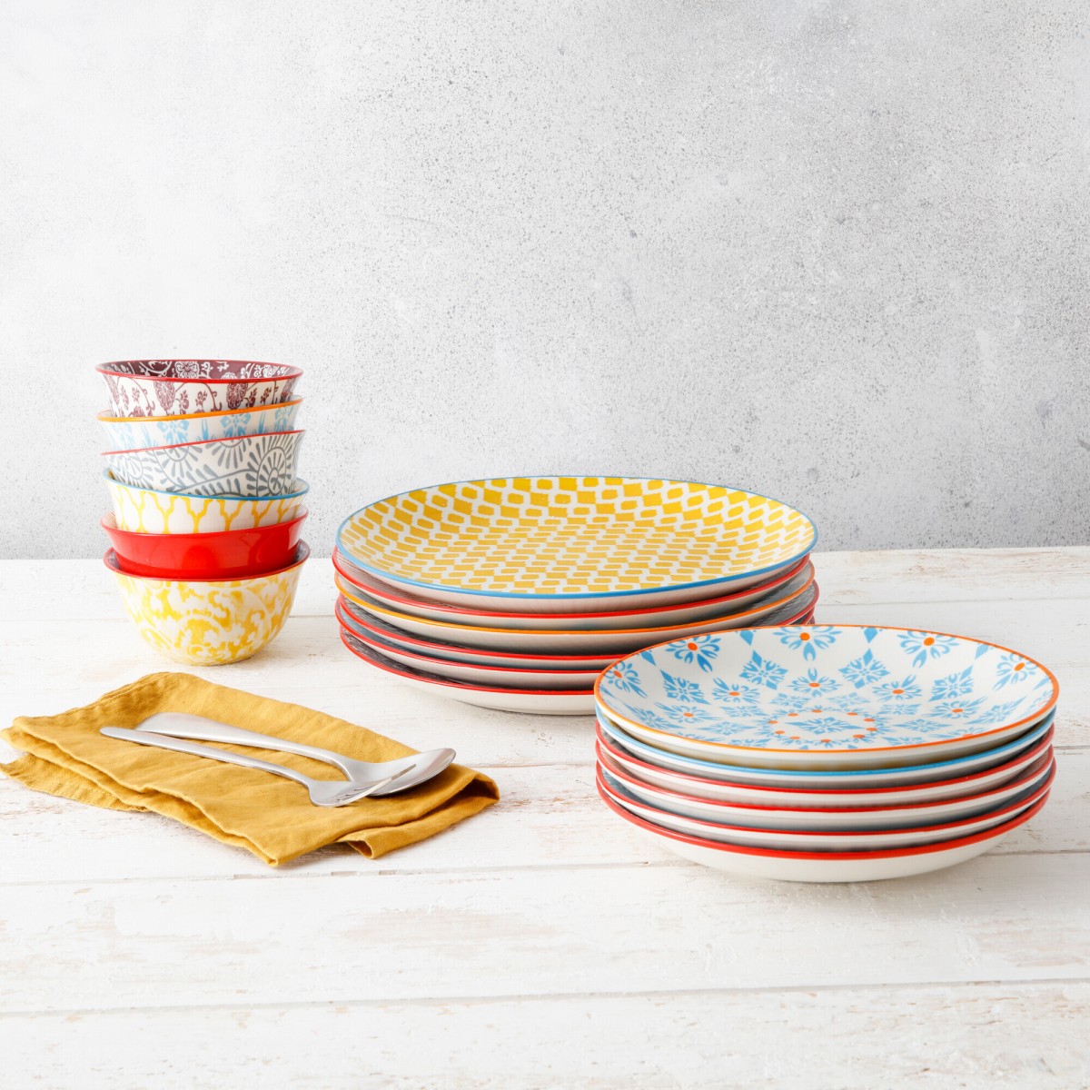 EC-6SABASGM1-1 Lot de 6 grandes assiettes design 2, SABAE