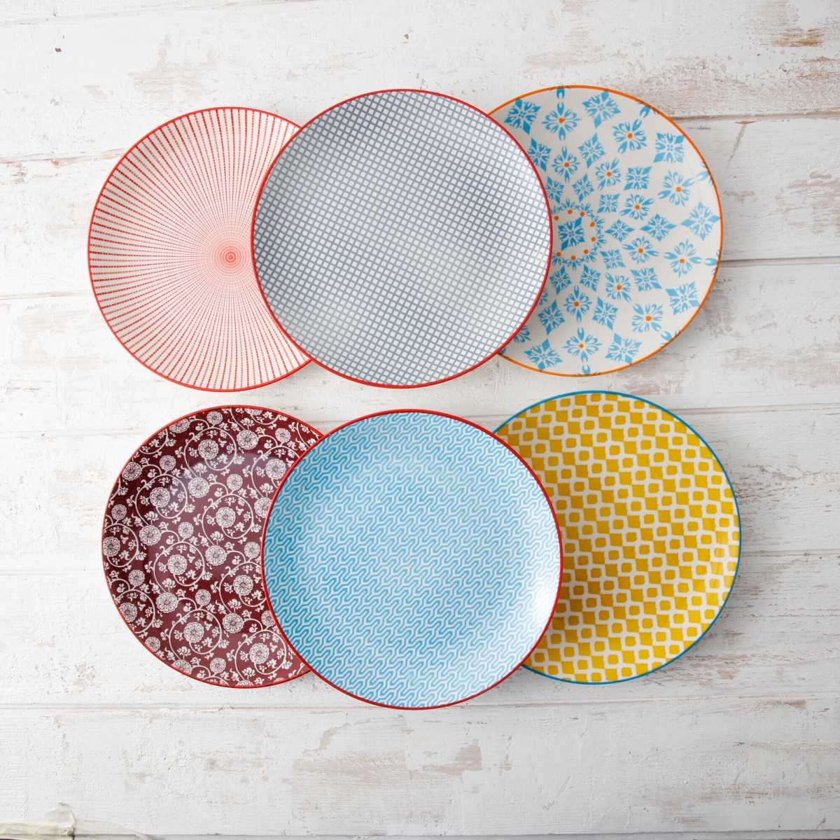 EC-6SABASGM1-1 Lot de 6 grandes assiettes design 2, SABAE
