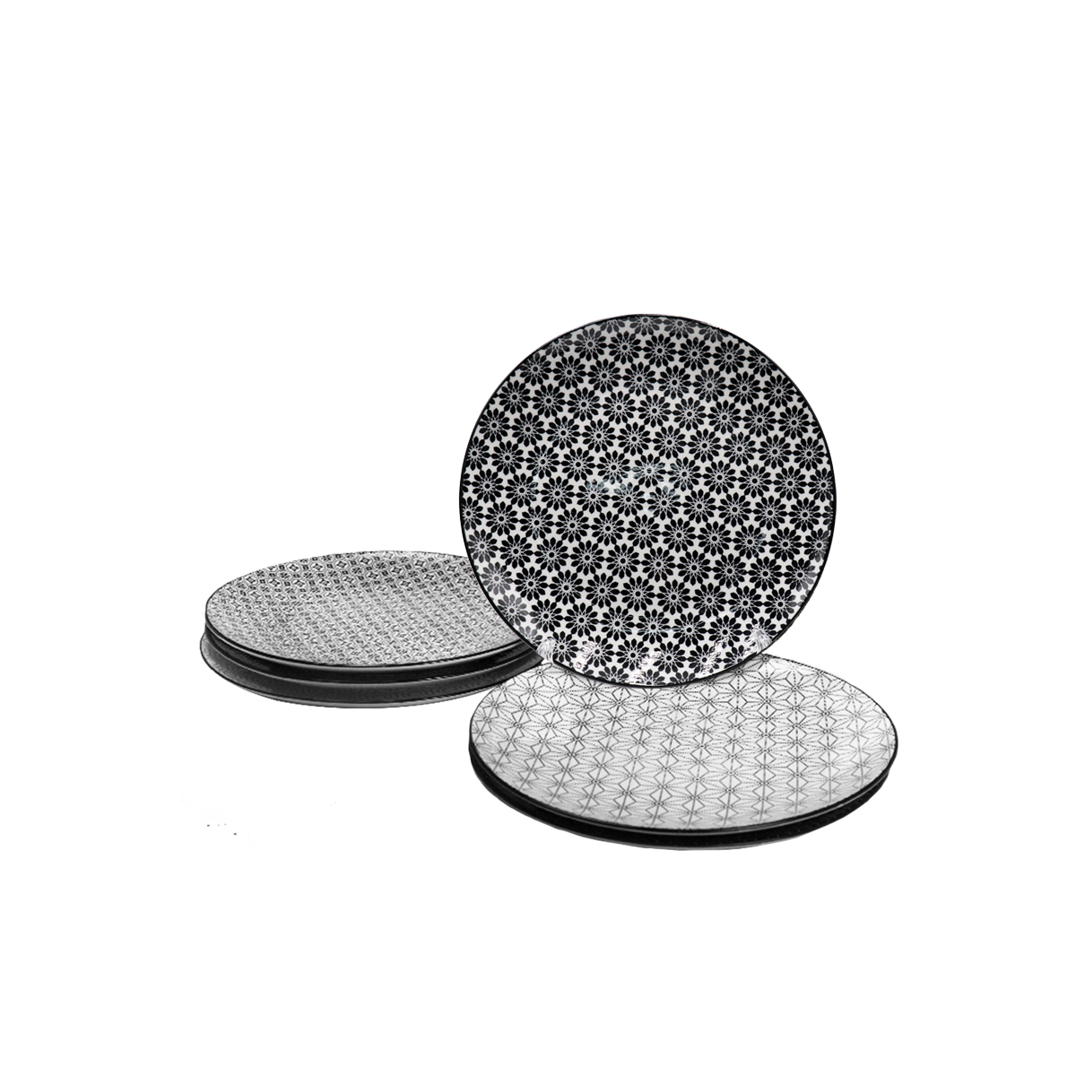 EC-6KOAS21-2 Lot de 6 assiettes à dessert, design 2, KOMAE