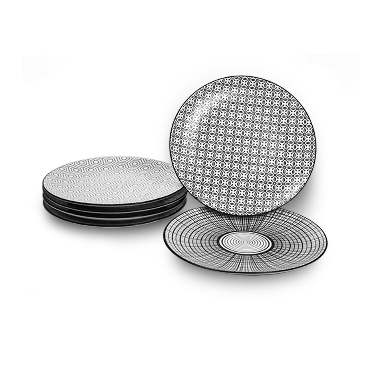 EC-6KOAS26 - Lot de 6 grandes assiettes, KOMAE