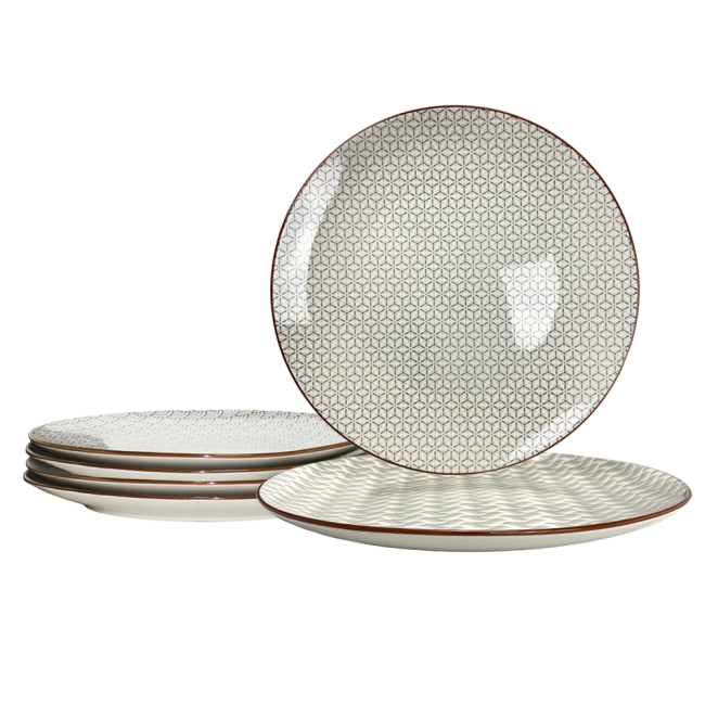 EC-SLO6ASGM - Lot de 6 grandes assiettes, SLOW EC-SLO6ASGM - Lot de 6 grandes assiettes, SLOW