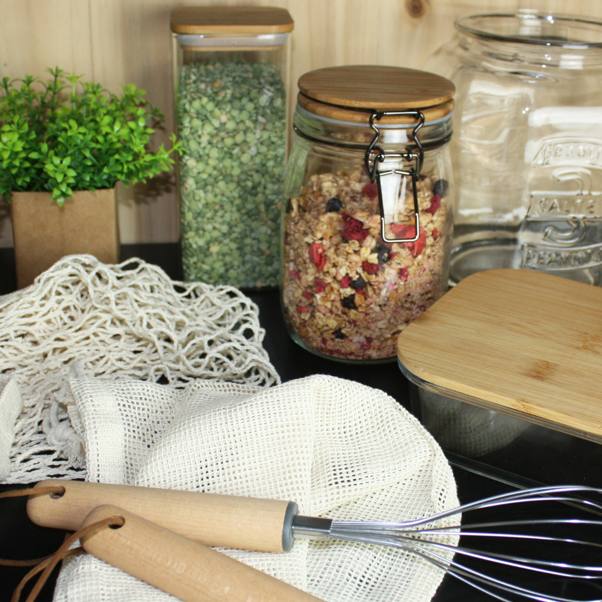 EC-2BOPOCUILPM Lot de 2 bocaux de conservation avec cuillère, Petit modèle, BO BYO