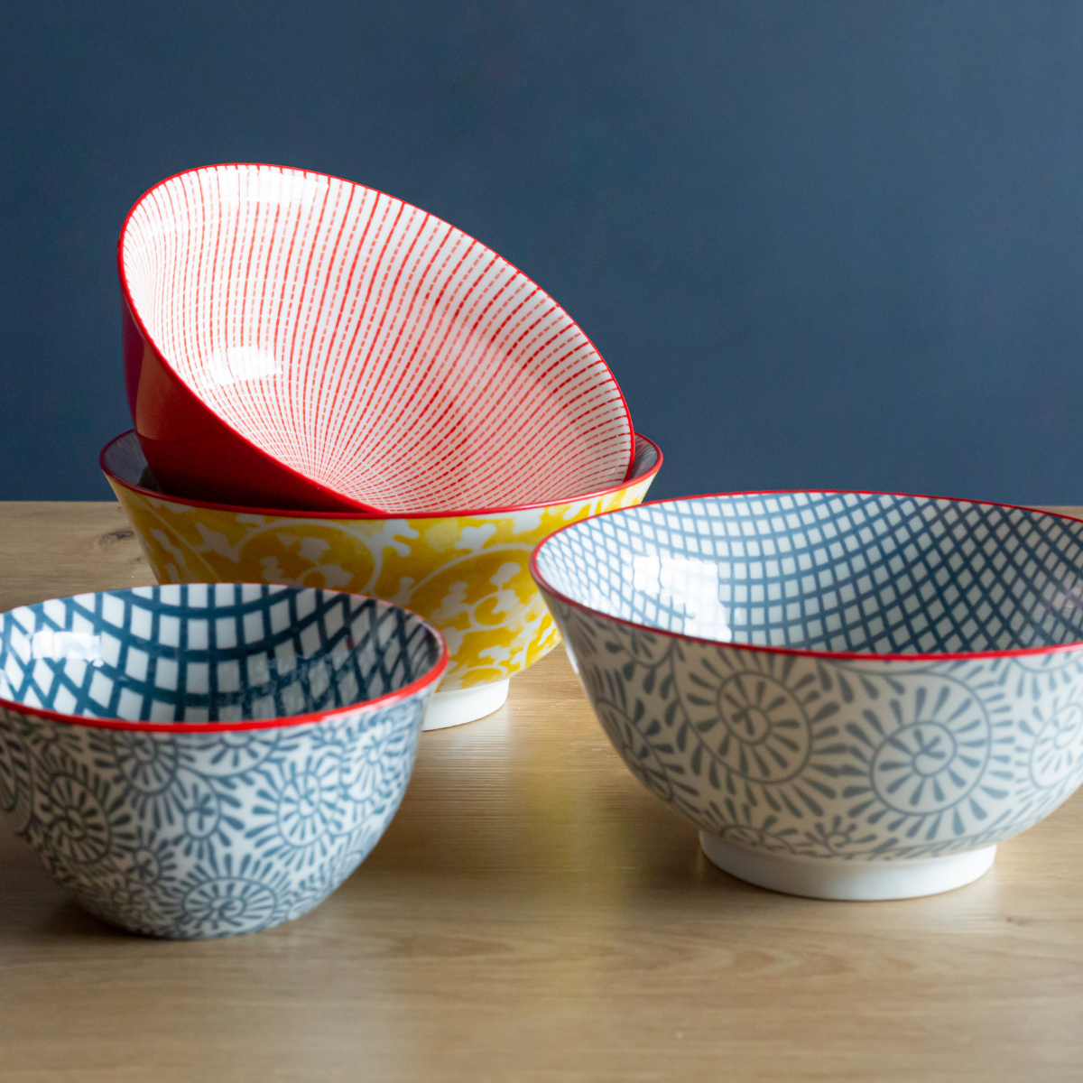 EC-6SABBOL15-1 Lot de 6 bols médiums design 1, SABAE